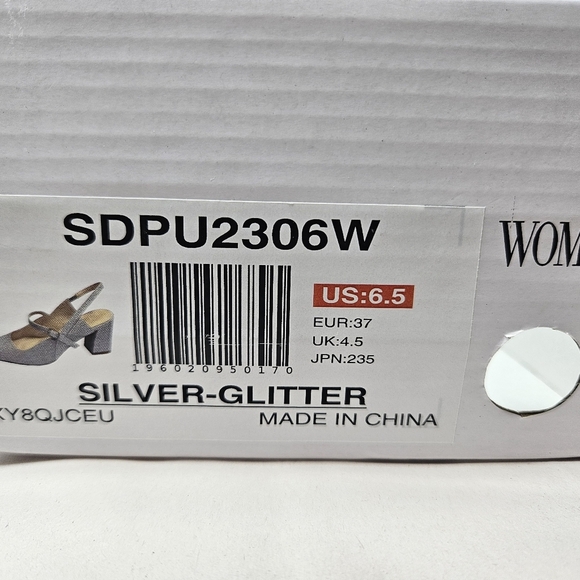 Dream Pairs High Heels Womens Sz 6.5 Silver Glitter Sling Back Mary Jane Strap - Picture 10 of 10